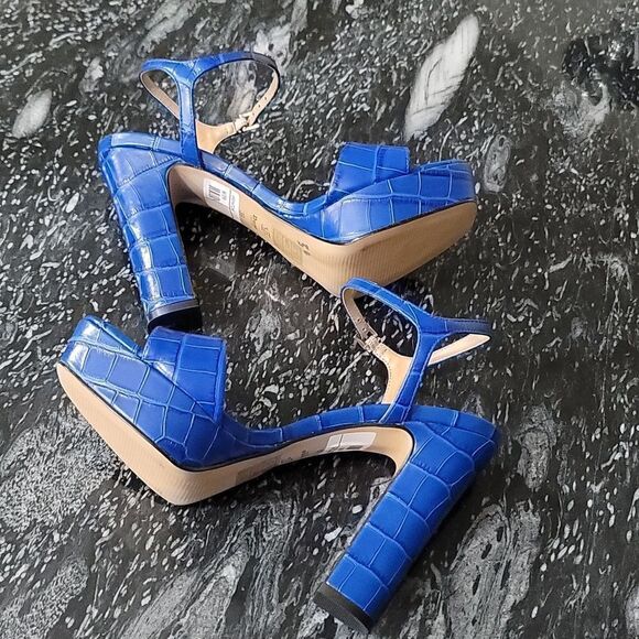 NEW DUNE LONDON MATCHES CROCODILE EMBOSSED LEATHER PLATFORM SANDAL - Picture 12 of 16